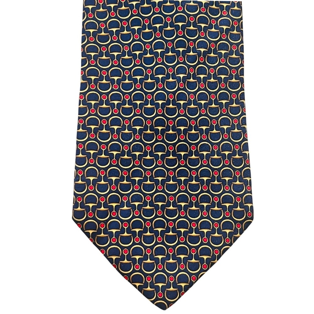 Brooks Brothers 346 Silk Tie Horse Bit Equestrian Pattern Classic Preppy USA